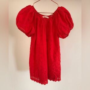 Doen Scarlet Eyelet Cotton Dress